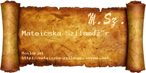 Mateicska Szilamér névjegykártya